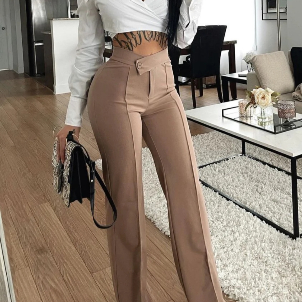 Call It Even Wide Leg Dress Pants - Taupe